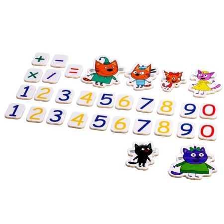 Wooden toy "Three cats" Magnetic board "Figures"-4