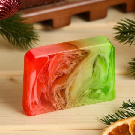 SPA soap - care for a bathhouse and sauna "Happy New Year" apple, bath fun 80 grams-1