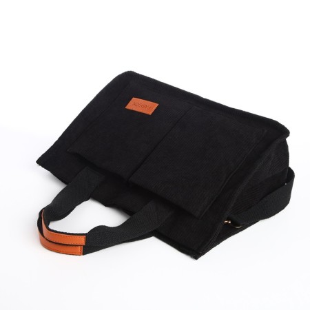 Youth bag with zipper, black color-5