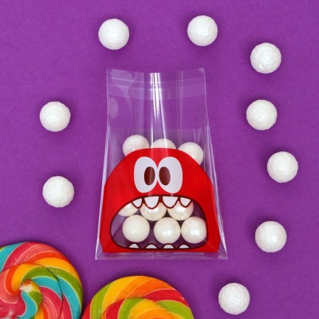 BOPP package with sticky tape, "monstrik", 7*7+3cm-3