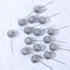 Figure for crafts and decor on the Shar wire, set of 15 pcs., Size 1 pc. - 3 × 9 cm, silver color