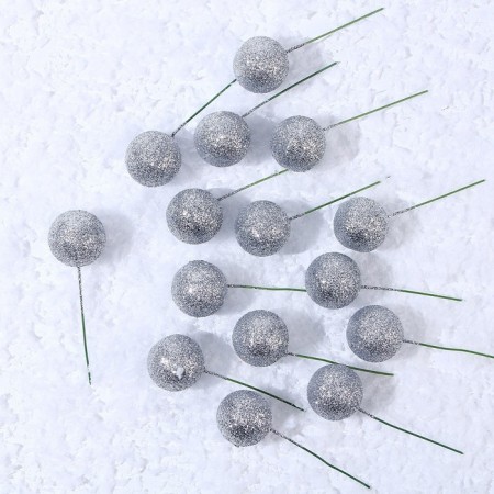 Figure for crafts and decor on the Shar wire, set of 15 pcs., Size 1 pc. - 3 × 9 cm, silver color