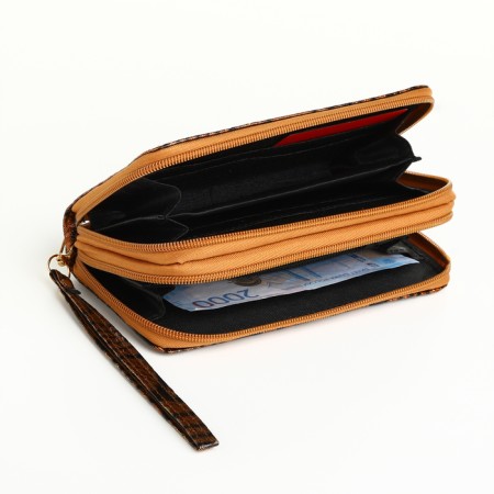 Women's wallet on lightning, brown color-3