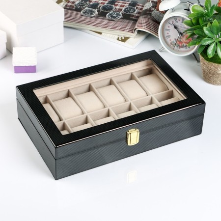 Casket Wood for clock 12 "Carbon" departments 8x31x20 cm