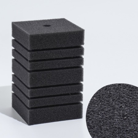 Rectangular sponge for the turbo filter No. 11, 10 x 10 x 16 cm, gray