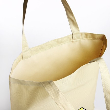 Textile choper with embroidery "Cube", 40x35 cm, beige color-9