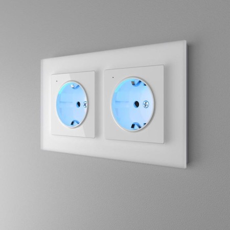 Frame for 2 posts WL01-FRAME-02, white matte color, glass material-1