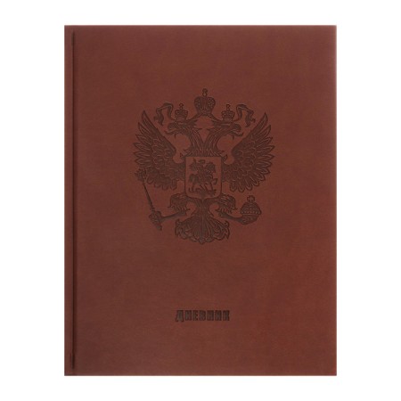 Diary of premium, leatherette Calligrata top, Vivevella, embossing coat of arms, brown