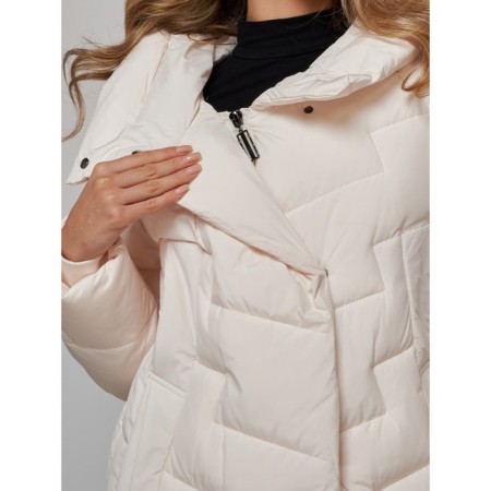 Coat insulated winter female, size 50, beige color-17