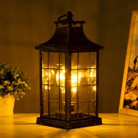 Nightlight "Loft Loft" LED black with a copper patina 13x13x31 cm Risalux-2