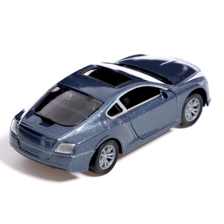 Metal car "Citicar", inertial, 1:32, doors, sound and light effects open, gray color.-2