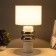 Board lamp "Landi" E27 40W Belo-chromium 25x25x46.5 cm Risalux