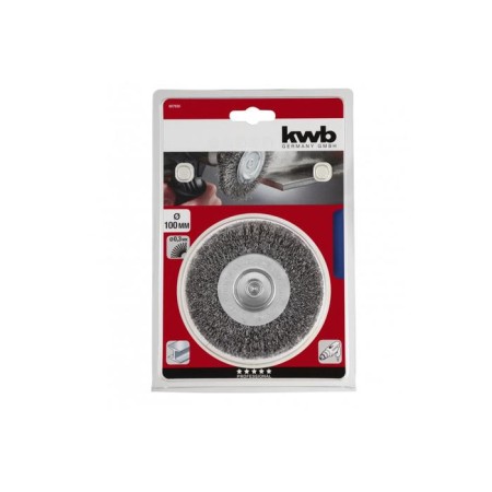 The flat brush for the drill is kwb, d = 100 mm, hard, wire thickness 0.3 mm-1
