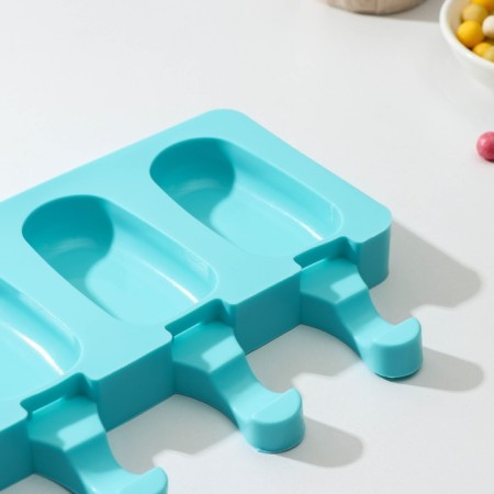 The ice cream uniform “Eskimo Small”, silicone, 21.5 × 12.5 × 2 cm, 4 cells (6.9 × 3.8 cm), Mix color-1