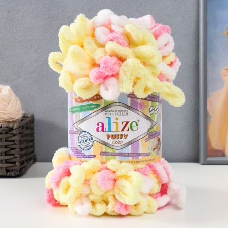 Yarn "Puffy Color" 100 % micropoliester 9m/100g (6369)