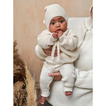 Sweater Knitted Children's Amarobaby Pure Love Buddy, height 98 cm, Milk color-13