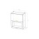 Sabrin cabinet 600x300x720 with 2 doors with glass of wenge/Dub Sonoma