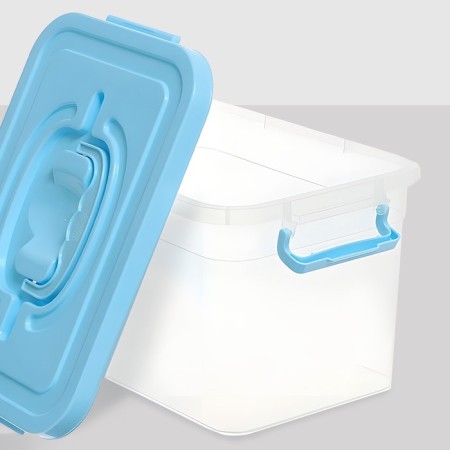 Container for storage with a lid, 6.5 l, blue color-2