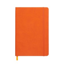 Leduced Diary A5, 140l, Cage, leatherette, elastic band, black cut, orange