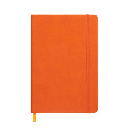 Leduced Diary A5, 140l, Cage, leatherette, elastic band, black cut, orange