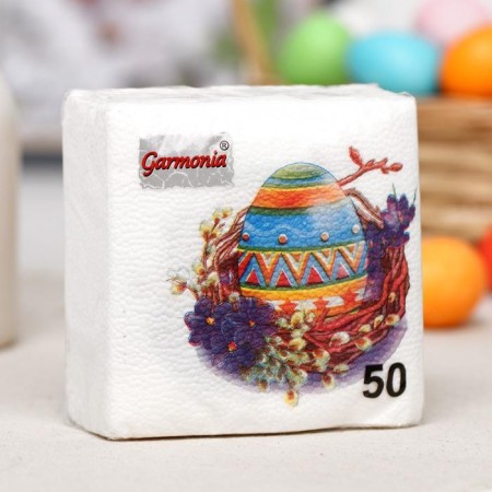 Paper napkins “Color harmony. Easter ”, 24*24 cm, 50 pcs.