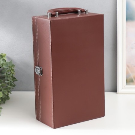 Casket wood for 2 bottles "gentleman" brown 35.5x20x11.5 cm-8