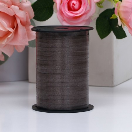 Tape for decor and gifts, chocolate, 0.5 cm x 250 m