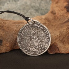 The icon-suspension Holy Blessed Matrona and St. Nicolas the Wonderworker, 12g, 33x30 mm, Juv. Melchior