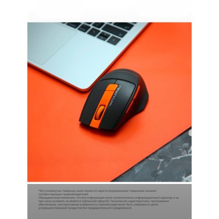 Mouse A4Tech FSTYLER FG30 Gray/Orange optical (2000DPI) wireless USB (6but)-6