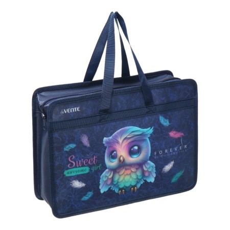 Folder with A4 handles, 340 x 250 x 100 mm, plastic, pens-textiles, Devente Happy Owl-1