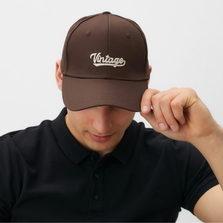 Minaku cap "Vintage", brown color, size 54-56-3