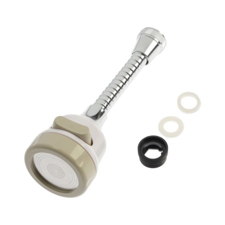 Zein aerator, stream adjustment, on a flexible hose, 170 mm, 3 modes, plastic, white-8