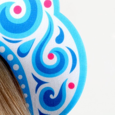 Carnival kokoshnik "Winter Queen" from felt, with application-4