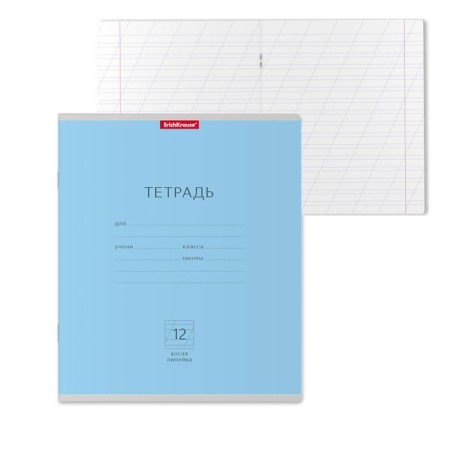 Notebook 12 sheets in the slanting line of Erichkrause "Classic", Blue