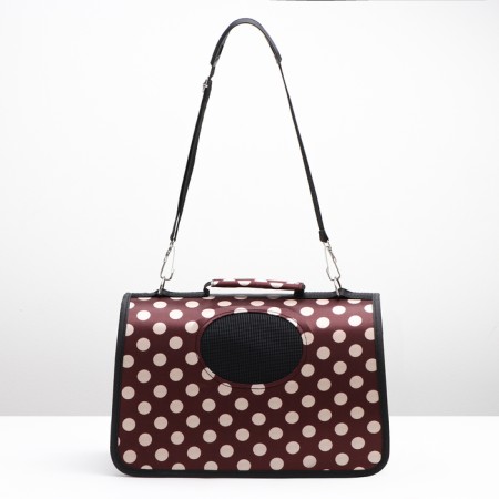Bag - carrying for animals "peas", brown, size S, 37.5 x 17 x 22 cm-1