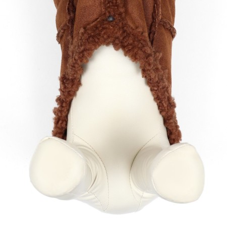 Sheepskin coat for dogs, size m, brown-5