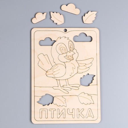 Puzzle-painting "Bird", series "Funny toys"-2
