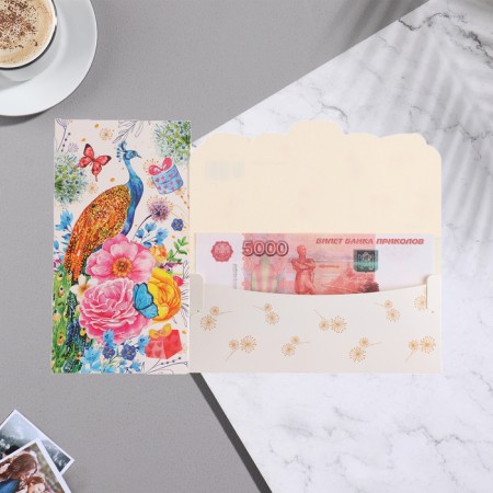 Money envelope "Universal" peacock,