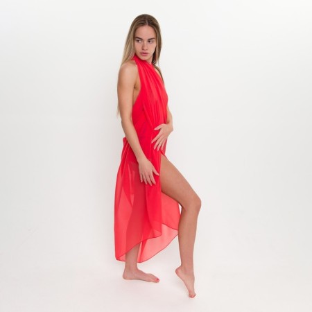 Pareo female, red color, size 120x170 cm-2