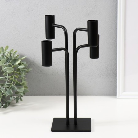 Summary Metal for 4 candles "City lights" d = 2 cm black 17.5x17.5x33 cm-1
