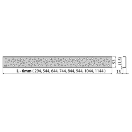 ALCADRAIN BUBLE-650L grate for the drainage gutter, stainless steel, 650 mm, glossy-1