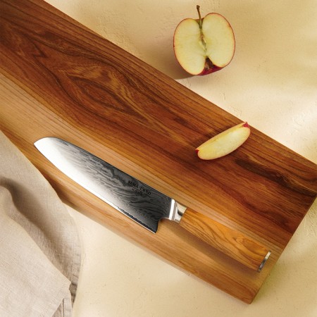 Koty Kitchen Sl Home "Olivia", Santoku, blade 17.78 cm, Damascus steel, brown color-3