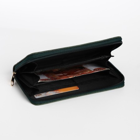 Women's wallet with lightning, green color-3