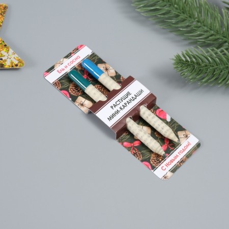 Growing gift pencils mini "blue spruce + pine" set 2 pcs.-1