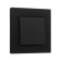 Tot Matte Glass switch, 10 a, 1 cl., With backlight, hidden, glass, black