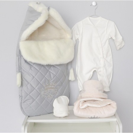 Set for discharge Winter Kinderlitto "Empire-2", 5 items, height 56-62 cm, color gray color
