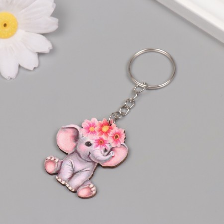 Tail tree "Elephant with a colored wreath" 4.1x3.5x0.3 cm-1