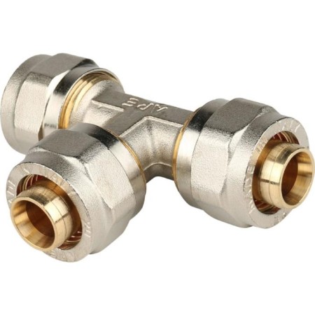 The STOUT SFS-0009-000020 tee, D = 20x20x20 mm, for metal-plastic pipes, screw