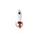 Mormyshka Chertik white, black eye + beads, weight 1 g