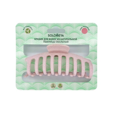 Solomeya hair crab, from natural wheat, oval, pink color-1